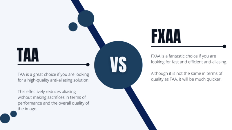 TAA vs FXAA pros and cons