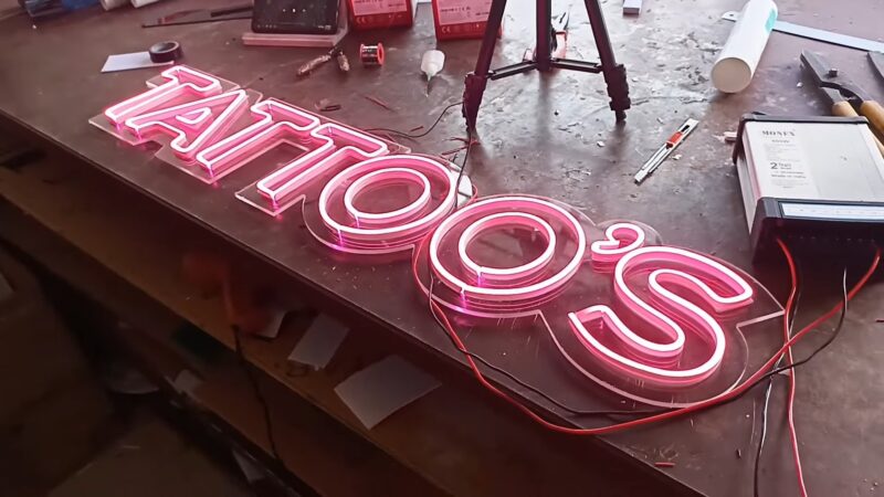 How to make a tattoo neon light in clear acrylic